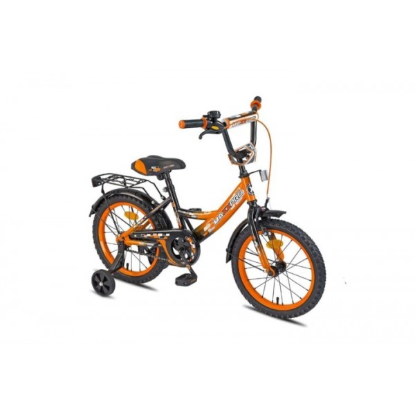 16" Велосипед  MAXXPRO-16-3 (оранжево-черный) багажник, длинное крыло