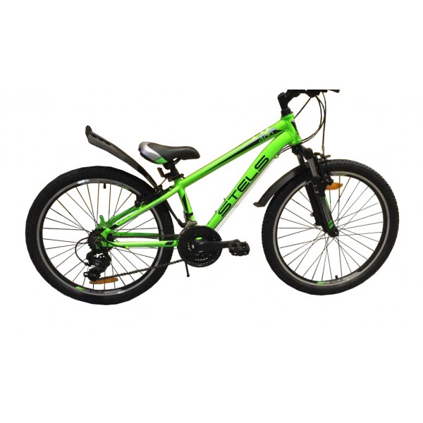 24" Велосипед Stels Navigator 410 MD 12 рама (черный/зеленый) V010 Сталь
