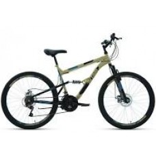 26" Велосипед ALTAIR MTB FS 26 1.0 (26" 18 ск. рост 16") 2020-2021, бежевый/черный, RBKT1F16E002