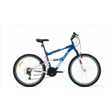 26" Велосипед ALTAIR MTB FS 26 1.0 (26" 18 ск. рост 16") 2020-2021, синий/красный, RBKT1F16E004