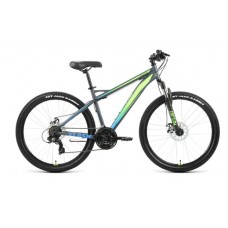 26" Велосипед FORWARD Flash 2.0 D 21ск. рост 15" 2020-2021(серый матовый/ярко-зеленый)