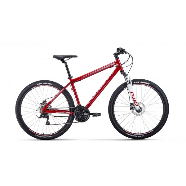 27.5" Велосипед FORWARD "SPORTING  disc, 21 ск.рост 17  (темно-красный/серый)2020-2021