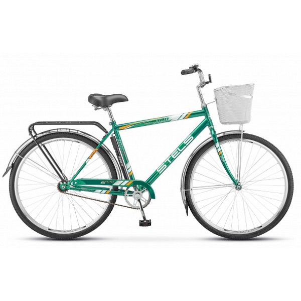 28" Велосипед Stels Navigator 300G (муж.) 20 рама сталь (зеленый)+корзина