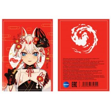 Блокнот Девочка Аниме красный, формат А6, 60 листов, на гребне, целлюлозный картон