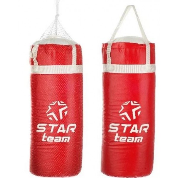 Боксерская груша "STAR TEAM", цвет красный, вес 1,5 кг,  в сетке 30 см