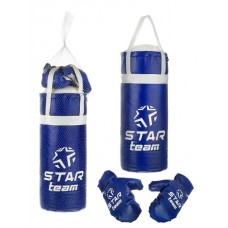 Боксерский набор "STAR TEAM" №3 большой, цвет сининй, вес: груша 4 кг, перчатки 200 гр, в с