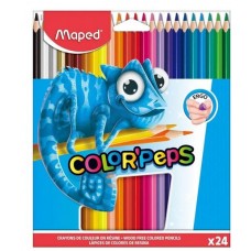Цветные карандаши, пластиковые, 24 цвета в картонной коробке с подвесом