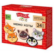 Игра настольная МЕМО "Коты" Far far land wood  (24 фишки в коробке)