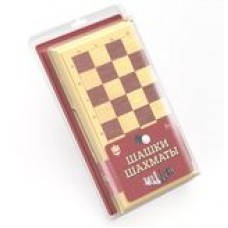 Игра настольная "Шашки-Шахматы" (бол, беж) блистер