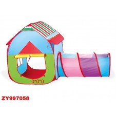 Игровой домик - палатка "Домик с туннелем". Размер в собранном виде - 190*86*107см, в пакете 50*50*4