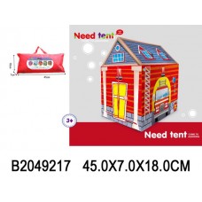 Игровой домик - палатка "Пожарная станция", размер в собранном виде 93*70*103 см, в сумочке 45*7*18 
