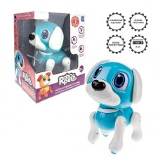 Игрушка интерактивная робо-щенок Пудель бел-голубой, свет, звук эффекты, 3 игр режима,