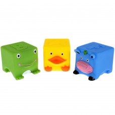 Игрушки пластизоль для купания "Играем вместе" 3 кубика (ABF) пищалка в сетке 