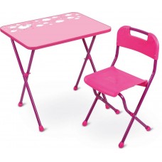 Комплект "Алина" (стол+стул ЛДСП) розовый КА2/Р
