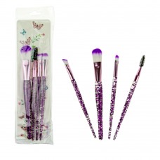 Lukky набор из 4 кистей для нанесения макияжа с ручкой с блестками, фиолетовый