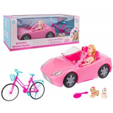 Машинка "Girl's Club", в компл. кукла, велосипед, собачки, аксесс., в/к 56*20*20,5 см