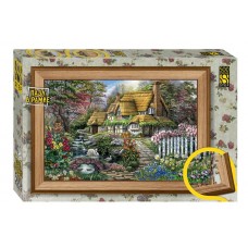 Мозаика "puzzle" 500+рамка "Домик в саду"