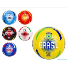 Мяч футбольный двухслойный, вес 320 гр, 6 цветов в ассортименте, диаметр 22 см (№5)