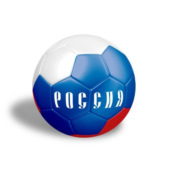 Мяч футбольный россия, пвх 1 слой, 5 р., камера рез., маш.обр. в пак.