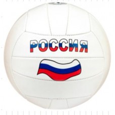 Мяч волейбольный россия, пвх 2 слоя, 22 см, камера рез., машин.обр.
