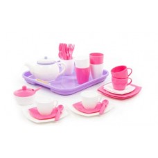 Набор детской посуды "Алиса" с подносом на 4 персоны (35 элементов) (в сеточке)