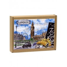 Пазл деревянный фигурный "Лондон" из серии "Гастрономическое путешествие", 101 деталь