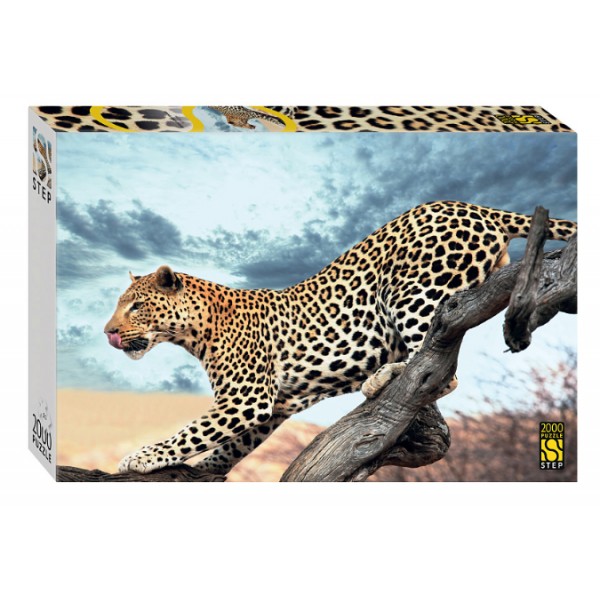 Пазлы  2000 "Леопард в дикой природе"