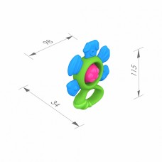Погремушка "Цветочек"(в пакете с хэдером) сине-зеленый (20 шт)