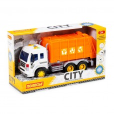 "Сити", автомобиль коммунальный инерционный (со светом и звуком) (оранжевый) (в коробке)