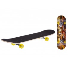 Скейтборд деревяный с принтом, колеса PU без света, стойка: алюминиевая, подшипники ABEC 5, верх: че
