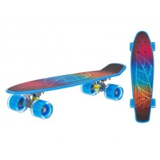 Скейтборд пластиковый с принтом, широкие колеса PU со светом, стойка: алюминиевая, IT106594