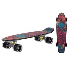 Скейтборд пластиковый с принтом, широкие колеса PU со светом, стойка: алюминиевая, IT106598