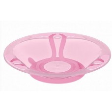 Тарелка детская для вторых блюд на присоске 400мл (розовый)