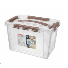 Ящик для хранения универсальный с замкоми и ручкой "GRAND BOX" 290х190х124мм, 6,65л (коричневый)